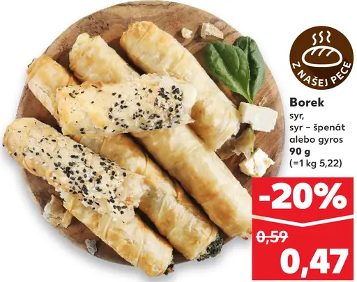 Borek syr, syr-špenát alebo gyros