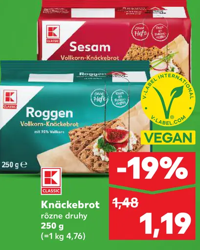 K-Classic Knäckebrot rôzne druhy