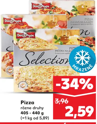 Don Peppe pizza Selection rôzne druhy