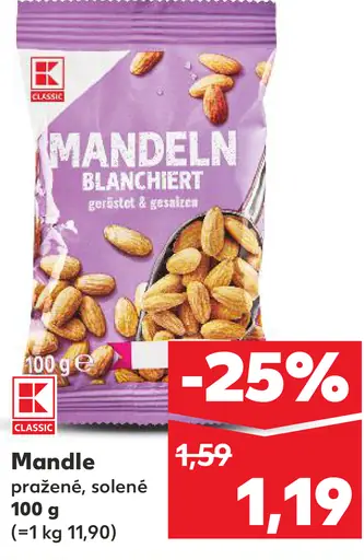 K-Classic Manden blanchiert pražené solen é mandle