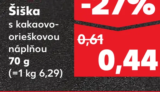 Šiška s kakaovo-orieškovou náplňou