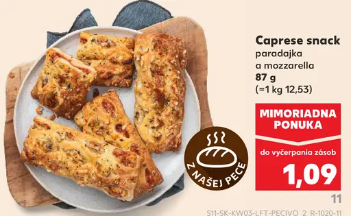 Caprese snack paradajka a mozzarella