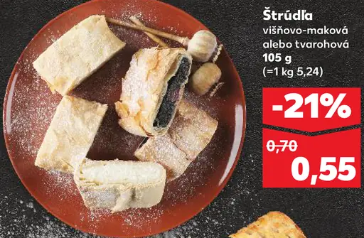 Štrúdľa višňovo-maková alebo tvarohová