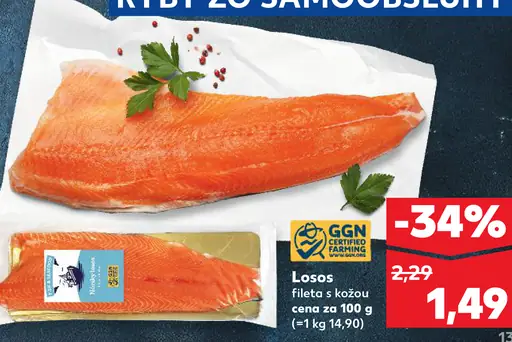 Losos fileta s kožou