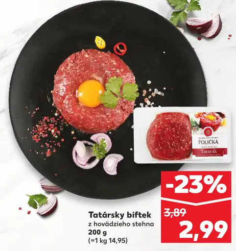 Tatársky biftek z hovädzieho stehna