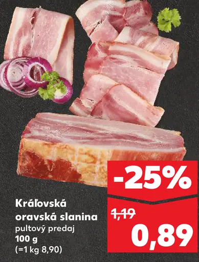 Kráľovská oravská slanina pultový predaj