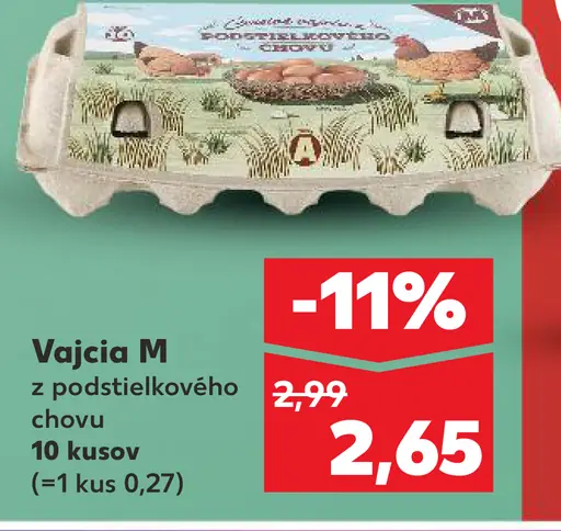 Vajcia M v podstielkovom chove