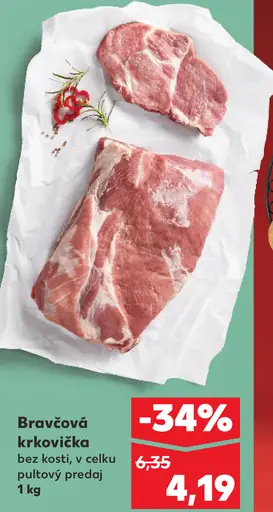 Bravčová krkovička bez kosti, plátky