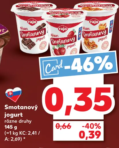 Rajo Mňam smotanový jogurt rôzne druhy