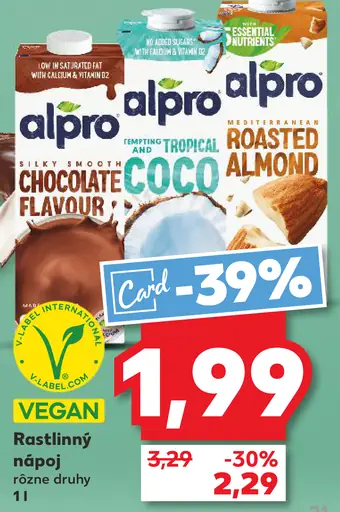 Rastlinný nápoj rôzne druhy