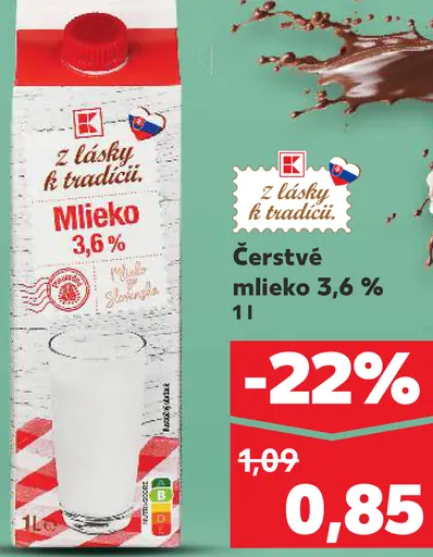 Z lásky k tradícii čerstvé mlieko 3,6 %