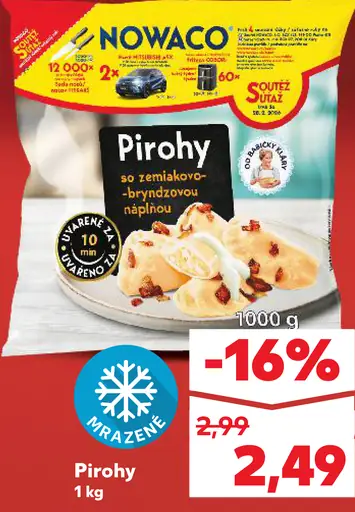 Nowaco Pirohy so zemiakovo-bryndzovou náplňou