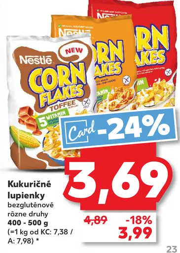 Nestlé Corn Flakes kukuričné lupienky bezlepkové rôzne druhy