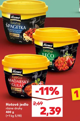 Hame EasyCup hotové jedlo rôzne druhy