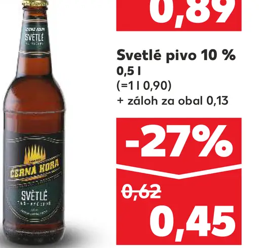 Čierna Hora svetlé pivo 10 %