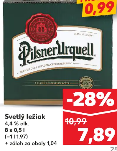 Pilsner Urquell Pivo ležiak svetlý