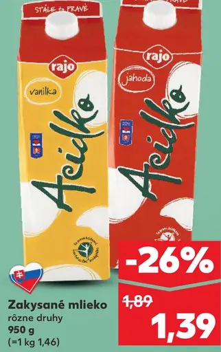 Rajo Acidko vanilka kyslomliečny nápoj