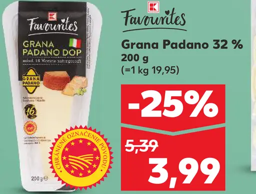K-Classic Grana Padano 32 % strúhaný syr