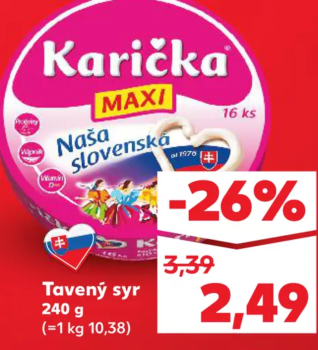 Karička Tavený syr Klasik Naša slovenská