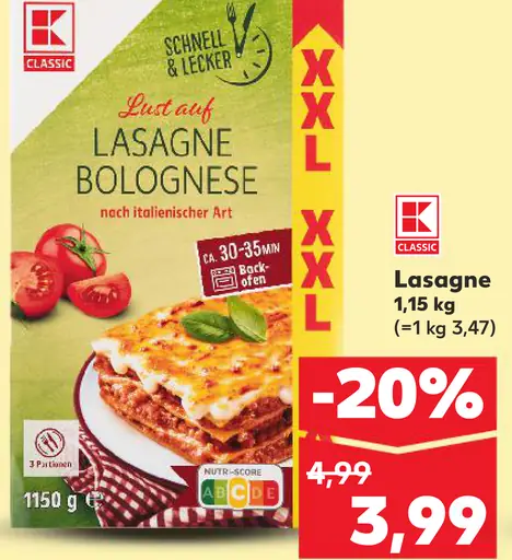 K Classic Lasagne Bolognese