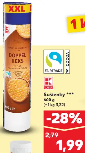 K-Classic Doppel Keks sušienky s krémovou náplňou