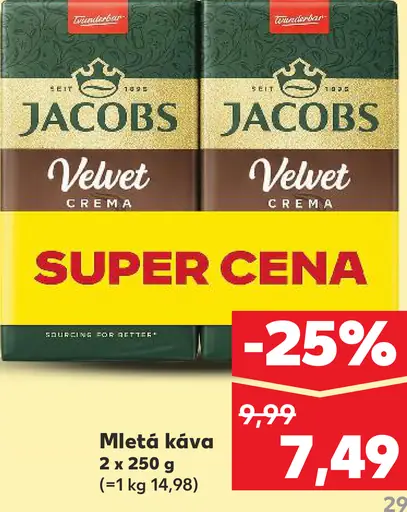 Jacobs Velvet Crema mletá káva