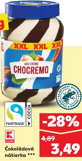 K-Classic Chocremo čokoládovo-mliečna nátierka