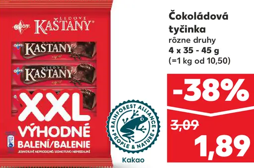 Kaštany čokoládová tyčinka XXL výhodné balenie rôzne druhy