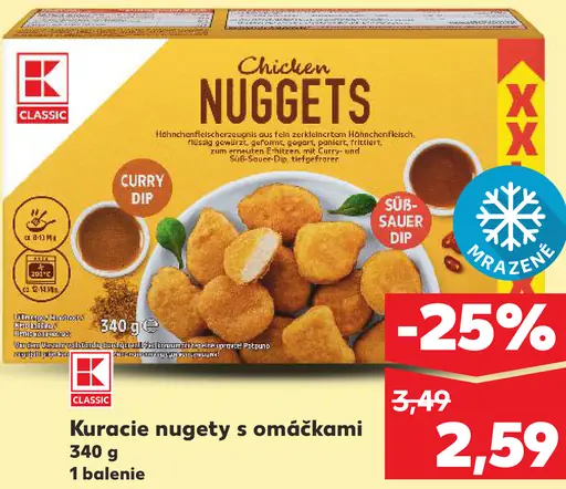 K-Classic kuracie nuggety s omáčkami