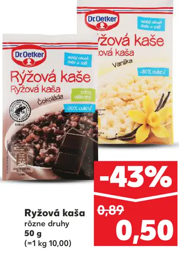 Dr. Oetker ryžová kaša rôzne druhy