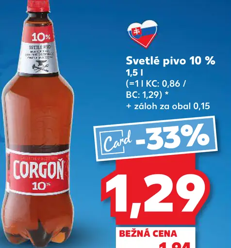 Corgoň Svetlé pivo 10 % fľaša