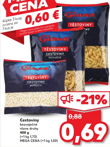 Giana cestoviny bezvaječné