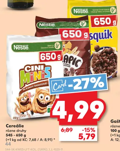 Nestlé raňajkové cereálie Cini Minis