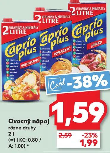 Caprio plus ovocný nápoj rôzne druhy
