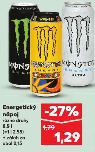 Monster Energy energetický nápoj rôzne druhy