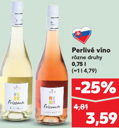 Perlivé víno rôzne druhy