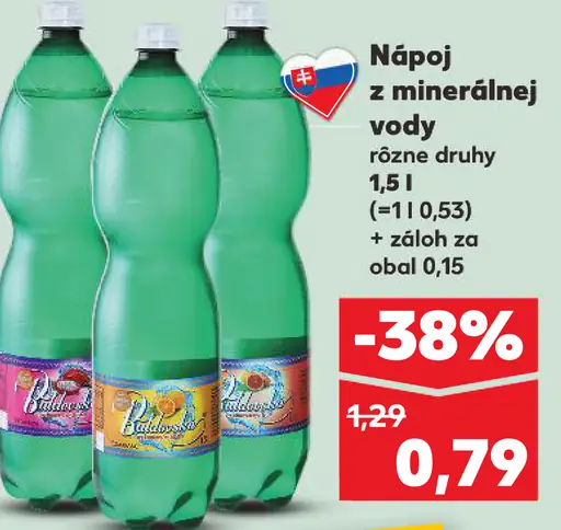 Nápoj z minerálnej vody rôzne druhy