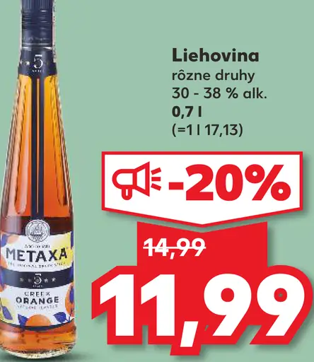 Metaxa liehovina rôzne druhy