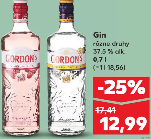 Gordon's gin rôzne druhy