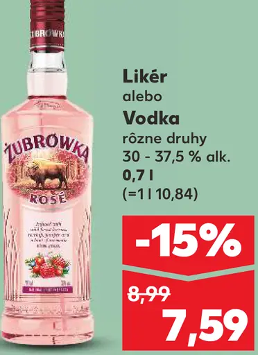 Żubrówka likér alebo vodka rôzne druhy