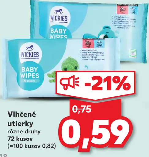 Wickies Baby vlhčené utierky rôzne druhy