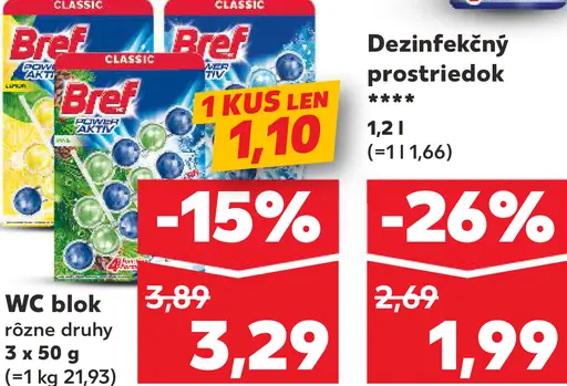 Bref WC blok rôzne druhy