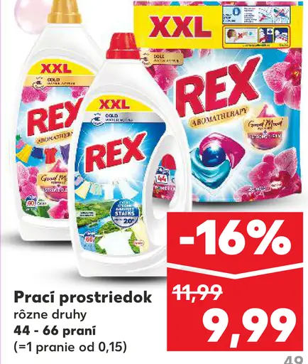 Rex prací prostriedok rôzne druhy XXL