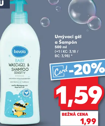 Bevola Baby umývací gél a šampón sensitiv