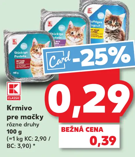 Krmivo pre mačky rôzne druhy