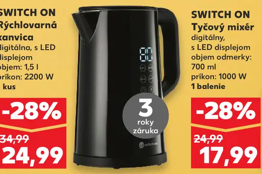Switch On Rýchlovarná kanvica s LED displejom