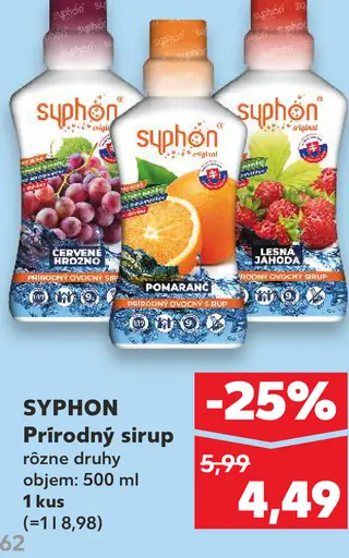 SYPLON prírodný sirup rôzne druhy