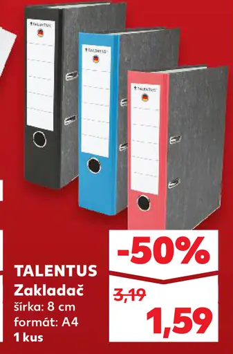 Talentus zakladač A4 chrbát 8 cm