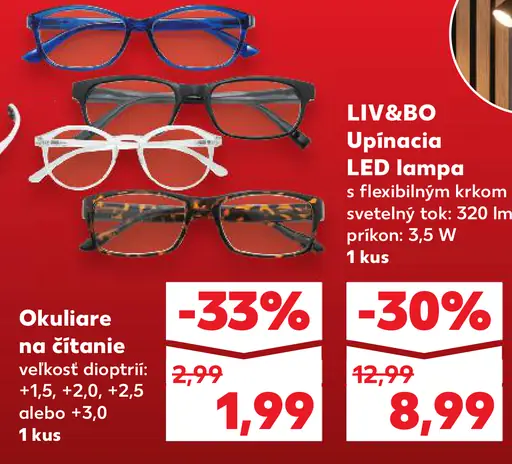 LIV&BO upínacia LED lampa s flexibilným krkom