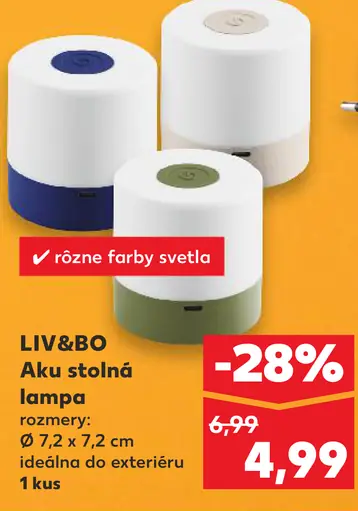 LIV&BO aku stolná lampa